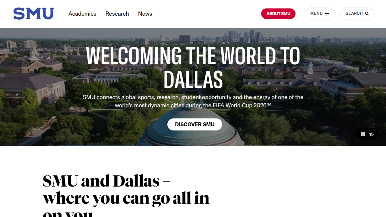 Southern Methodist University (SMU), a distinguished institution in University Park, attracting families.