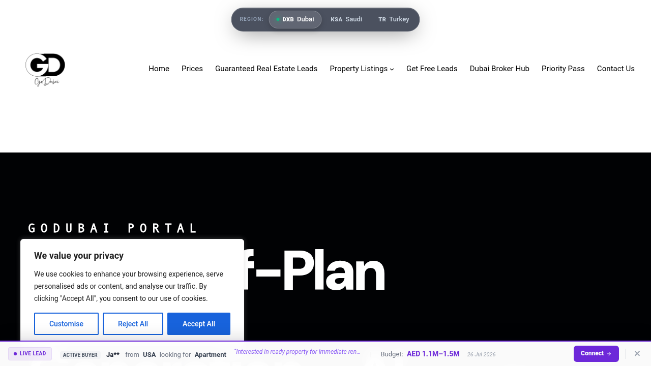 The homepage of GoDubai Estate, a resource for understanding Dubai real estate regulations and market insights.